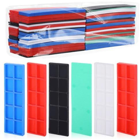Lot de 120 entretoises en plastique à angle droit, 28 x 100 mm, cales de vitrage en plastique pour la pose de carrelage, entretoises en plastique étanches (mélange de 1 mm à 6 mm)