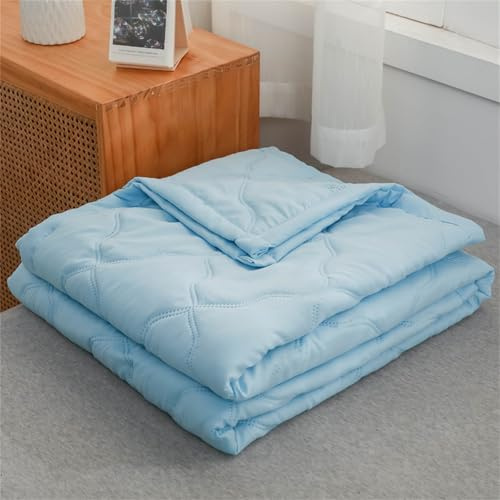 Odot Coverless Duvet 2.5 Tog Single Double King Size, Reversible Summer Quilted Duvet Cosy & Lightweight Quilt Breathable Bedspreads Quilted Throw for Beds (Blue,200 * 230cm)