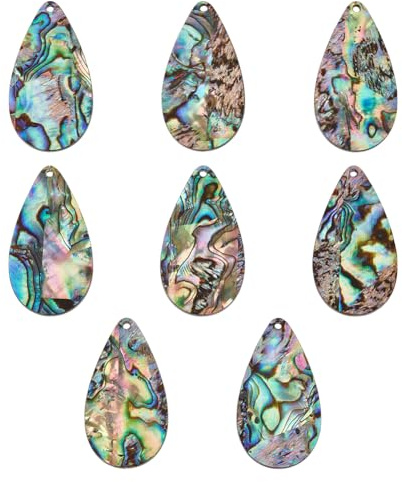 BENECREAT 8 breloque en Coquillage D'Ormeau Pendentifs en Coquillage D'Ormeau Naturel pour la Fabrication de Bracelets de Cheville Colliers et Accessoires Artisanaux