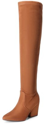 DREAM PAIRS Women's Over the Knee High Boots,Brown,9