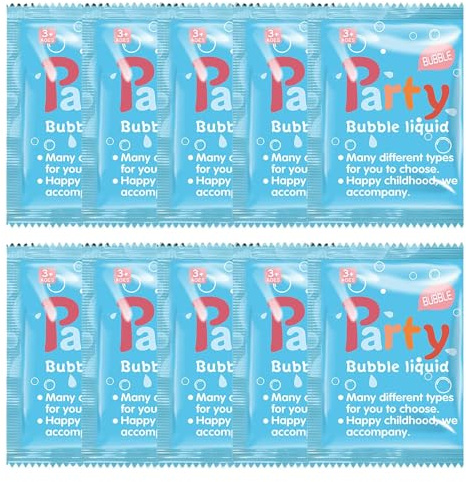 Tvålbubbelvätska påfyllning - 10 ml x 10 förpackningar koncentrerad vätska för såpbubbelmaskiner Tvålvatten för såpbubblor | Bärbara barnkalas tillbehör utomhuslek skolaktiviteter födelsedag