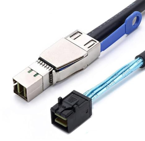 JMT Mini SAS HD SFF-8644 avec IC vers SAS HD SFF-8643 Câble de pile de serveur (SFF-8644 à SFF-8643, 100 cm)