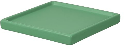 YELARXI Sottovaso quadrato in ceramica da 10,9 cm, per piante e fiori, adatto per esterni, interni, giardino, piantare, acqua, fiori, caffè, verde foresta