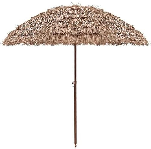 Sombrilla giratoria y for Exteriores, sombrilla de Paja de imitación Impermeable con protección UV, 1,6/2/2,4 m, for Playa, jardín, Hotel, Patio(240cm)