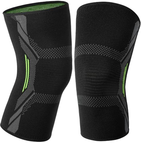 AOOWU Rodillera Menisco y Ligamento de Compresión Antideslizante, 2PCS Rodillera Deportiva, Rodilleras Transpirable y Antideslizante, Rodillera Compresion para Artrosis y Tendinitis,Hombre y Mujer(L)