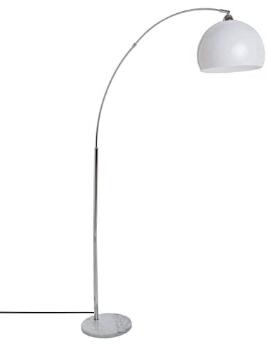 Atmosphera - Lampadaire arc Geda blanc - socle en marbre H185 cm