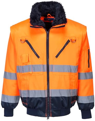 PORTWEST PJ50 – Hi-Vis 3-i-1 pilotjacka, 1 styck, XXXL, orange/marine, PJ50ONRXXXL