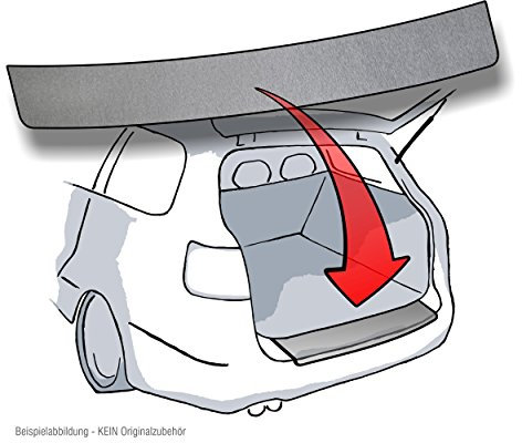 Lackschutzshop Ladekantenschutz passend fr VW Touran II (Typ 5T ab BJ 09/2015) - Aluminium gebrstet Silber