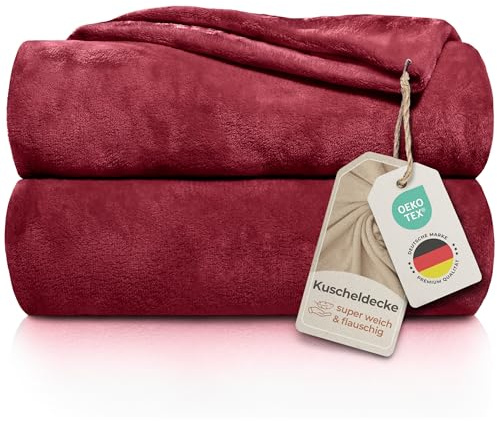 Gräfenstayn® Kuscheldecke flauschig & super weich - hochwertige Fleecedecke auch als Wohndecke, Tagesdecke, Sofadecke & Wohnzimmer geeignet - Überwurf Decke Sofa & Couch (Bordeaux, 200x150 cm)