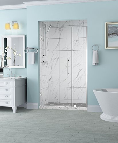 Aston SDR965EZ-CH-4636-10 Belmore Frameless Hinged Alcove Shower Door with StarCast Clear Glass, 45.25 to 46.25 x 72, Polished Chrome