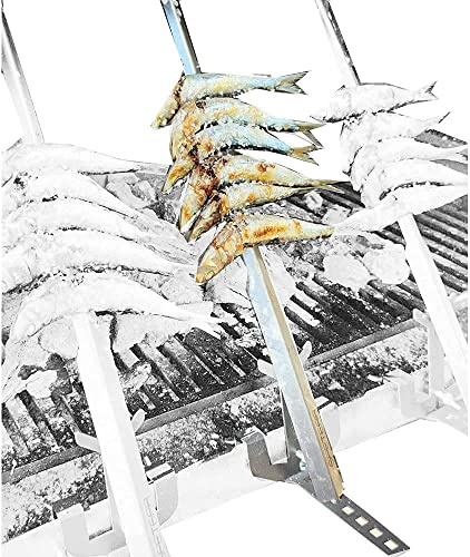 Spetera Soporte para adaptar a Barbacoa Espeto Acero Inoxidable 50cm para Asar Pescados (espetos sardinas, lubina, Dorada) y Carnes espetadas