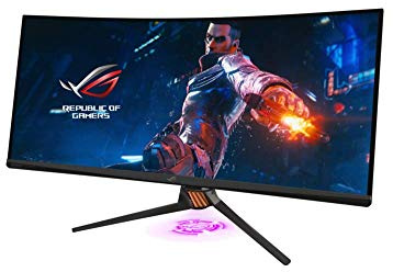ASUS ROG Swift PG35VQ Ultra-Wide HDR Gaming Monitor, 35 Inch 21:9 3440 x 1440, FALD 512 Zones, Overclockable 200Hz, 2ms, G-SYNC Ultimate, Display HDR1000, Quantum Dot, Smart Fan Control, Aura Sync