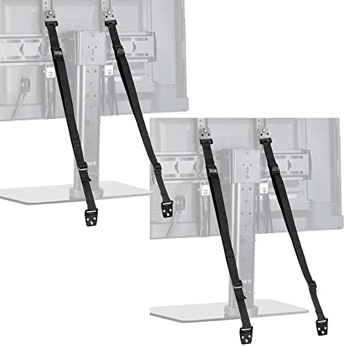 TV Anti-Tip Heavy Duty Dual Cable Kit, Non Tipping Safety Straps for Screens or Furniture Mounting, Adjustable Baby Proofing Anchor, Easy Install Hardware Included, 2 Pack, STAND-SK02P