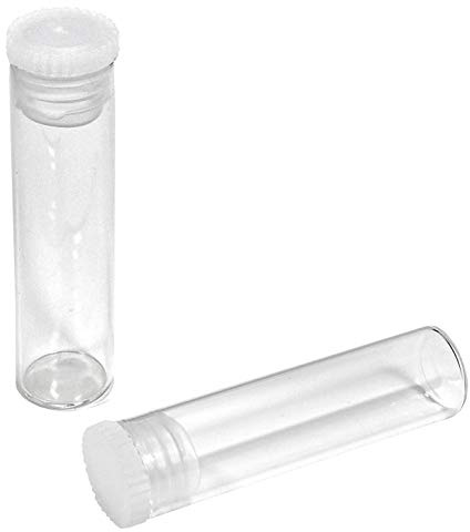 100 vasetti per fondo piatto, 50 mm x Ø 12 mm, trasparenti, in vetro da laboratorio, disponibili in vetro trasparente o protezione UV, provette con tappo lamellare