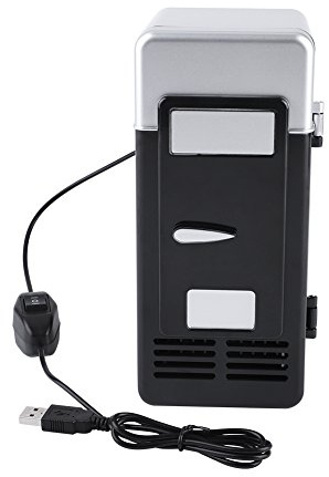 BuyWeek Frigoríficos Mini USB, Mini Nevera USB Refrigerador Bebidas Latas Refrigerador más frío/Caliente para el Oficina, Negro