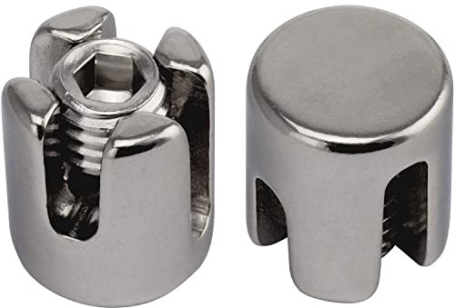 OPIOL QUALITY® Drahtseil Kreuzklemme Geschlossen 6 mm aus Edelstahl A4 V4A (4 Stück) Klemme Drahtseilklemmen Seilklemme Seil Kreuzklemme Drahtseilklemme Drahtseil-Kreuzklemme Drahtseil