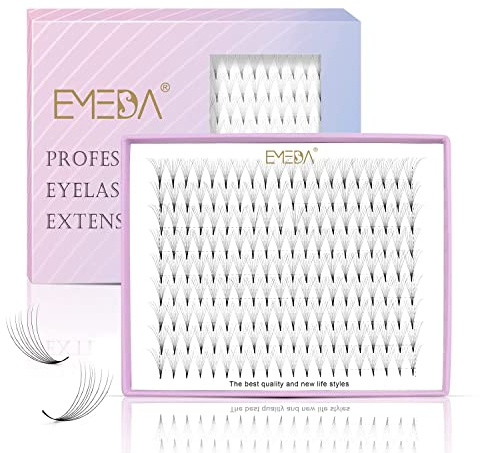 EMEDA 10D Volume Ciglia D Curl 9 linee Premade, Fans 0,07 mm 9mm -14mm Extension Cluster Russe (10D D 0.07 Mix)