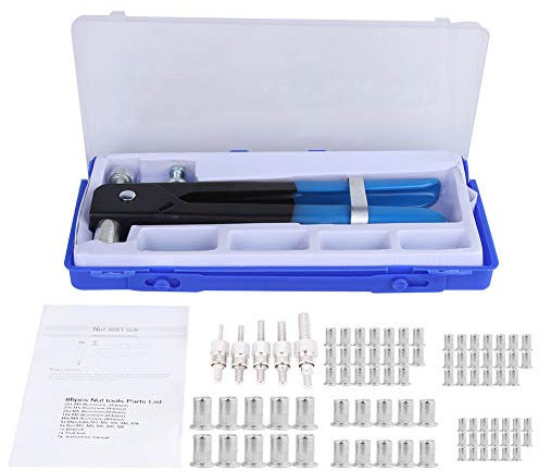 Tissting 86Pcs Heavy Duty Blindnietmuttern Kit Set, Nietwerkzeug mit Nietmutter Pistole Gewindeeinsatz M3 M4 M5 M6 M8