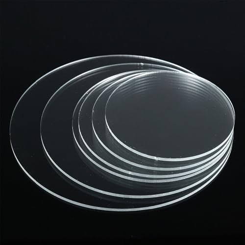 AtHaus® Acrylglas PLEXIGLAS® PMMA - Runde Scheibe – Ø 500 mm - Stärke 4 mm - CNC Zuschnitt nach Maß - Glasklar, UV-beständig, Schutzfolie beidseitig, Stoßfest