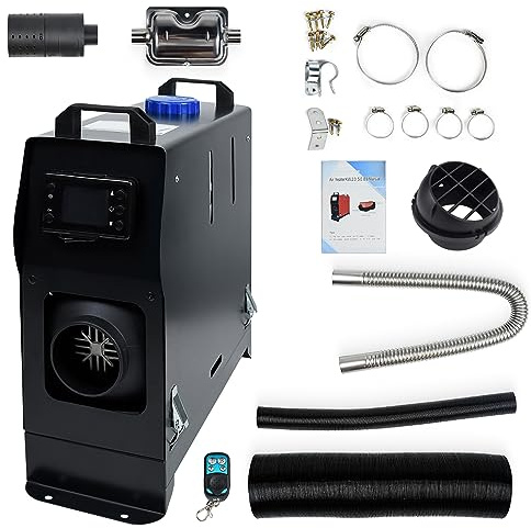 UISEBRT Calefacción Estacionaria Diesel 8KW 12V, Calentador de Aire Diesel con Control Remoto, Monitor LCD para Coche RV Barcos Camiones, Negro - Estilo B