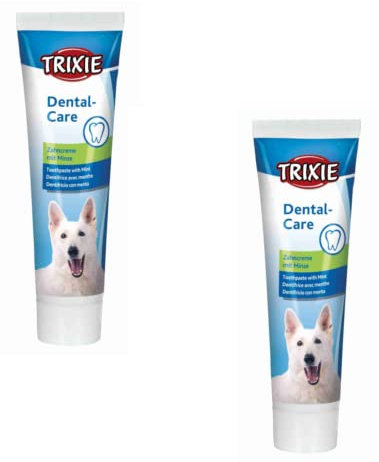 Trixie Dental Care Minze | Doppelpack| 2 x 100 g | Zahncreme für Hunde | Zur Unterstützung der Zahngesundheit und Mundhygiene | Zur Vorbeugung von Zahnstein und Plaque | Mit Minze