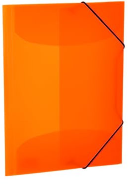 HERMA Sammelmappe A4 Neon Orange Transluzent, Eckspanner-Mappe aus Kunststoff mit Gummizug und Innenklappen für Kinder, Jungen und Mädchen