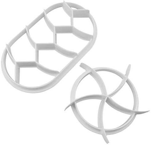 Fdit 2PCS Plastic Pastry Cutter Baking Bread Rolls Mold Dough Press Mold Set Bread Press Stamp Tool Baking Tool and Accessories (White)
