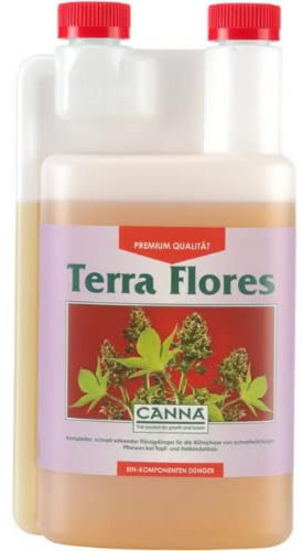 GROWMANIA Canna Terra Flores 1 Litro | Fertilizante Bio para Tierra Cultivo de Plantas | Abono con Nutrientes | Sustrato para Crecimiento Cogollos