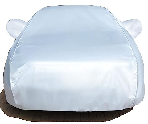 Autoabdeckung für VW Bulli Buzz Bus 6-Seater, Auto Abdeckplane Wasserdicht Atmungsaktiv, UV Beständige Staubdicht,2 Silver-B