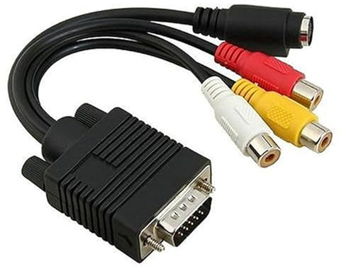 ulafbwur Cable adaptador VGA a S-Video 3 RCA compuesto AV TV salida convertidor cable para PC portátil Flimikun