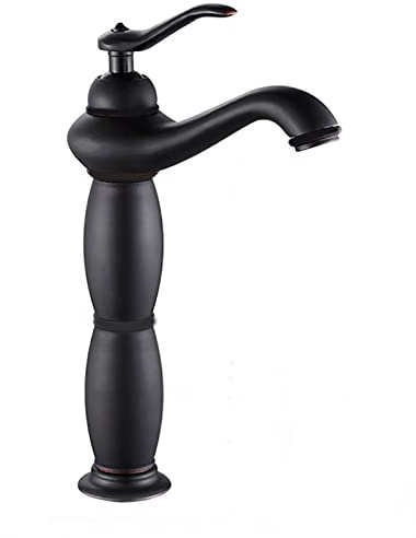 ZYCDP Mischbatterie Waschbecken Vintage Badarmatur Einhebel Mischbatterie Waschtischarmatur Retro Badarmatur Heiß Und Kalt, Schwarz, Hoch