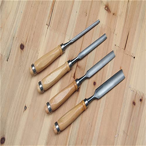 4 pz 25-51mm Scalpello da intaglio Strumento da falegname Set di scalpelli piatti per la lavorazione del legno cr-vs Coltello da intaglio professionale Coltello da intaglio Utensili in legno