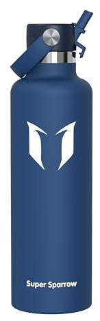 Sparrow Borraccia Termica 500ml/750ml/1L/1.2L FlipFlow Bottiglia Cannuccia | Acciaio Inox Borracce Termiche, Antiperdita, Calda, Fredda, Senza BPA, Lavastoviglie, Palestra, Scuola, Fitness, Gym, Viaggio