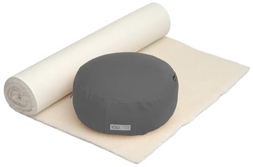 Yoga-Set Comfort Edition - Meditation Natur 75 X 200 cm Graphit