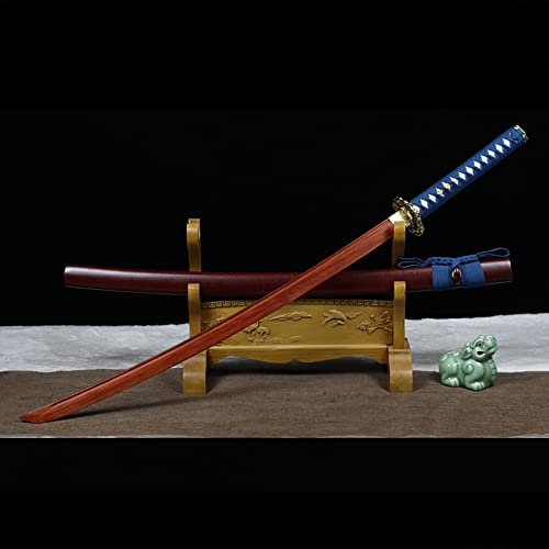 TIAYKO Palisander-Samurai-Schwert,natürliches hölzernes Katana mit Scheide aus massivem Holz mit bemaltem Muster,103 cm,handgefertigtes Bokken für Kendo Iaido Cosplay,Display-Dekor zum Sammeln