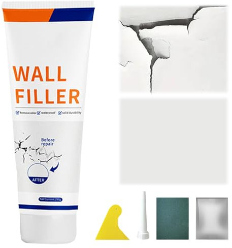 Fertigspachtel Weiß,250g Wandreparaturcreme,Spachtelmasse Weiß Innen,Fertig Spachtelmasse Weiß Wand,Wand Reparatur Paste,Effektiv Ausbessern von Bohrlöchern und Füllen Rissen,Löchern,Graffiti
