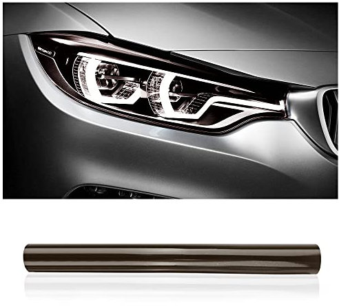 120x30cm Zuschneidbar & Dehnbar Scheinwerfer Folie,Scheinwerfer-Rücklicht-Nebelscheinwerfer Vivid Tönungsfolie,Selbstklebende Tönungsfolie Auto für Auto Deko (Hell-Schwarz)