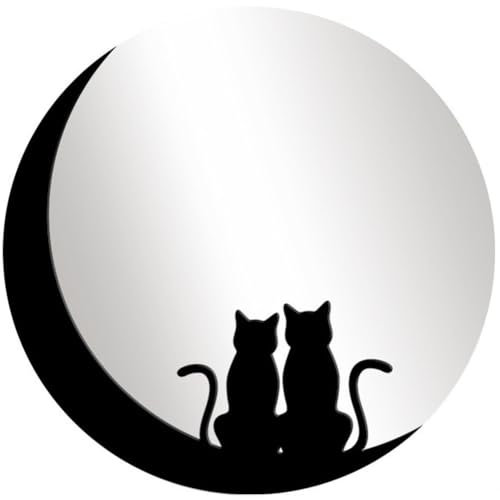 Dinntty Acrylspiegel Wandkatze Doppelspiegelaufkleber Wandmontierte Rahmenlose Spiegel Antike Spiegelfliesen Für Wanddekorativer Wandspiegel