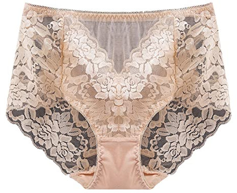 SRZYMJ Unterhosen Damen Spitze Set Weiche Panties Damen Nahtlos Baumwolle Unterwäsche Frauen Set BH Und Slip Sexy Taillenslip Strings Multipack Damen Slips Ohne Naht Strings & Tangas Baumwolle Beige