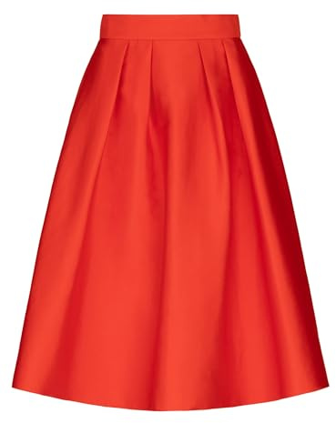 APART Fashion Damen Satin A-Linien-Rock, fließender Midirock mit hoher Taille, eleganter Faltenrock mit Taschen, formelles Party-Outfit, Rock für Hochzeitsgäste, Cocktail- und Abendmode