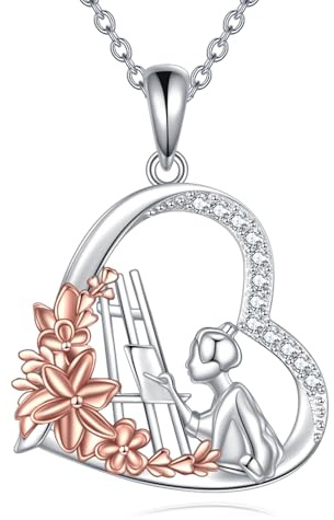 VENACOLY S925 Sterling Silver Cello/Piano/Volin/Artist Necklaces Jewellery for Women