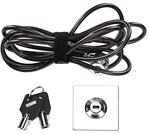 Tnfeeon Verrou pour Ordinateur Portable, Antivol, galvanisé, Protection de l'environnement, sécurité Informatique, Câble de 6,7 Pieds avec Base de Verrouillage pour OS X/Lenovo/ASUS,