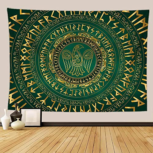Generisch Wandteppich 150x200 cm Wikinger-Wolf-Muster Wandkunst Wandteppich Weiches Polyester Werfen Tuch Ästhetisch Dekor für Wohnzimmer Schlafzimmer Wandtuch Tapisserie