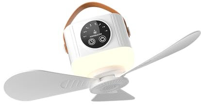 KAHDGSS Lámpara De Ventilador Techo USB con Función Múltiple Remota para Acampar Dormitorio Que Ofrece Opción Velocidad Múltiple con Temporizador USB Camping Fan