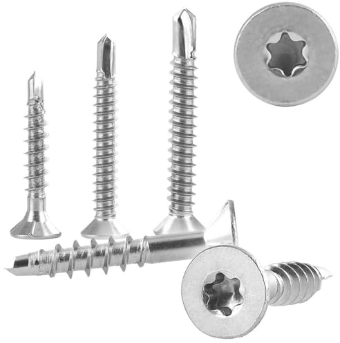 200 Stück Spanplattenschrauben 4,5x60 mit Bohrspitze TORX (TX) Edelstahl A2 Teilgewinde Edelstahlschrauben WIBTEC®