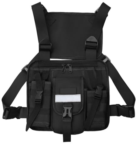 Arnés de gran capacidad para el pecho, bolsa deportiva, equipo táctico para exteriores, Mod reflectante negro, bohemio
