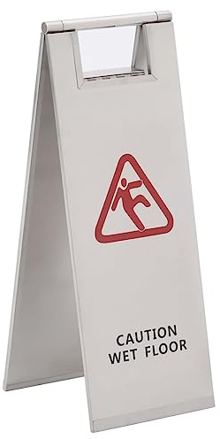 Cartello pieghevole per pavimento bagnato, in acciaio inox, resistente, per uso esterno, indicatore di consapevolezza della sicurezza, design pieghevole per una facile conservazione