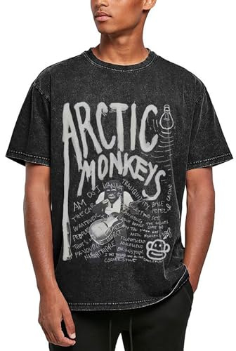 Herren Baumwolle AR&ctic T-Shirts Coole Logo Round Neck T Shirts Rundhals Kurzarm Somme Lässig Schwarz Band Tshirts Monkeys Merch Clothes Band Tops für Männer Fans Geschenke
