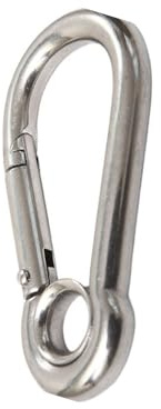 Mosquetón 1-5 uds M4 M5 M6 M7 M8 304 mosquetón de resorte de acero inoxidable gancho de anillo de bloqueo de enlace rápido grillete a presión gancho de sujeción de cadena(WIth band M6,1 PCS)