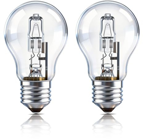 Caldarax Lampadine A55 E27 100W Dimmerabile, 1200LM Bianco Caldo 2700K, AC 220-240V, Trasparente Classic Globo Lampadina E27 per Plafoniera, Lampada da Tavolo, Applique, 2 Pezzi
